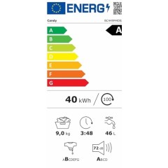 Candy Εντοιχιζόμενο Πλυντήριο Ρούχων 9kg με Τεχνολογία Ατμού AI Weight Sense BC449M4D8J-S